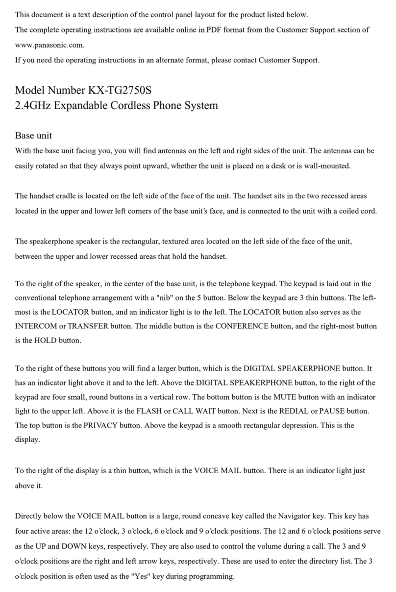 Panasonic KX-TG2750S User manual