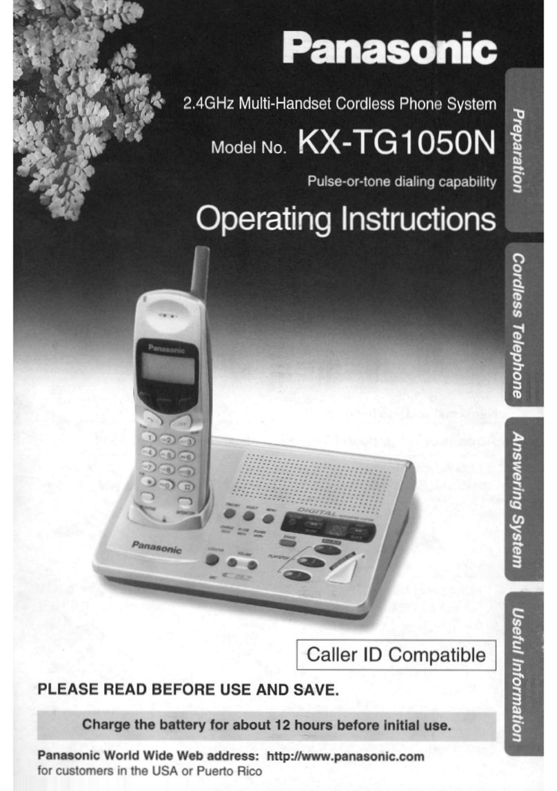 Panasonic KXTG1050N - CORDLESS TELEPHONE S User manual