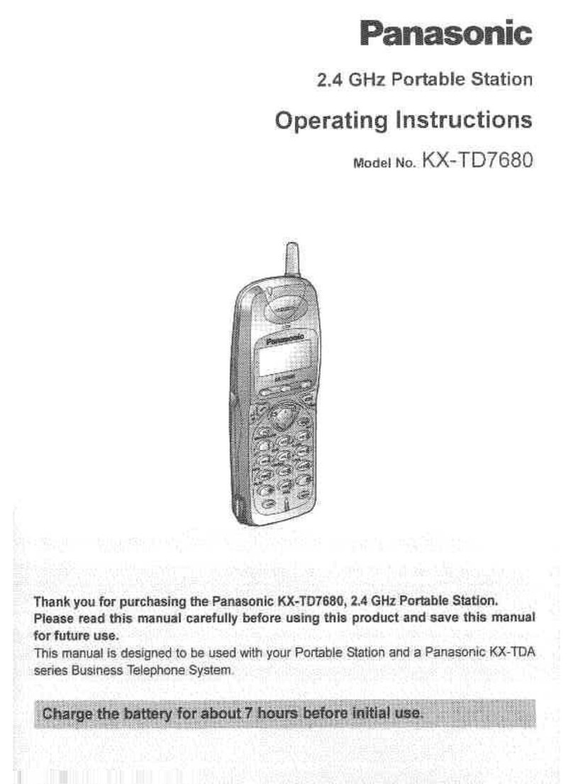 Panasonic KX-TD7680 - Digital Wireless Telephone operating instructions
