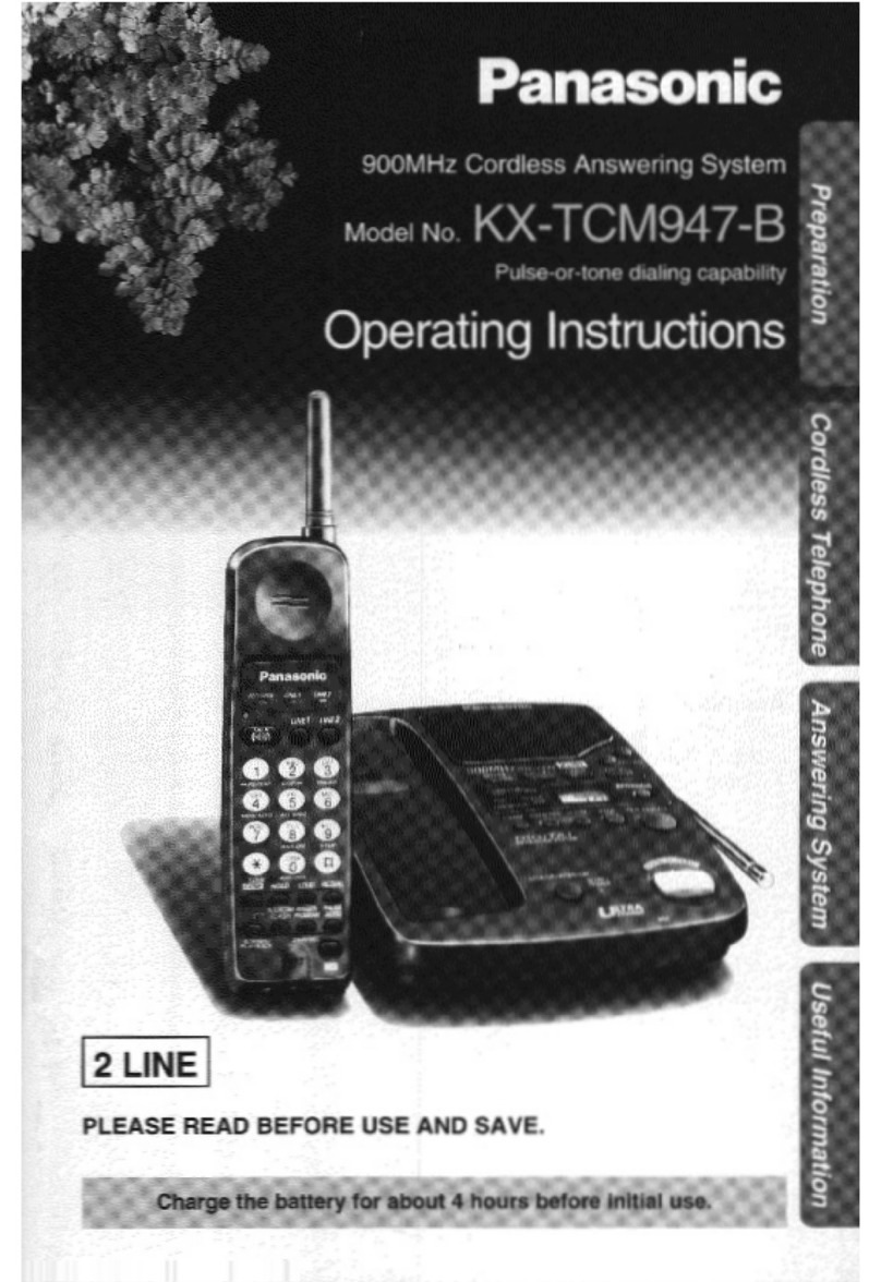 Panasonic KXTCM947B - CORDLESS 900 ANALOG User manual