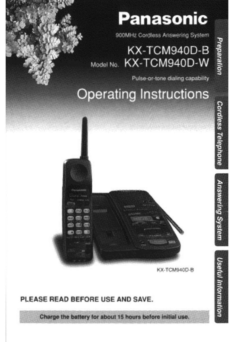 Panasonic KXTCM940DB - CORDLESS 900 ANALOG User manual