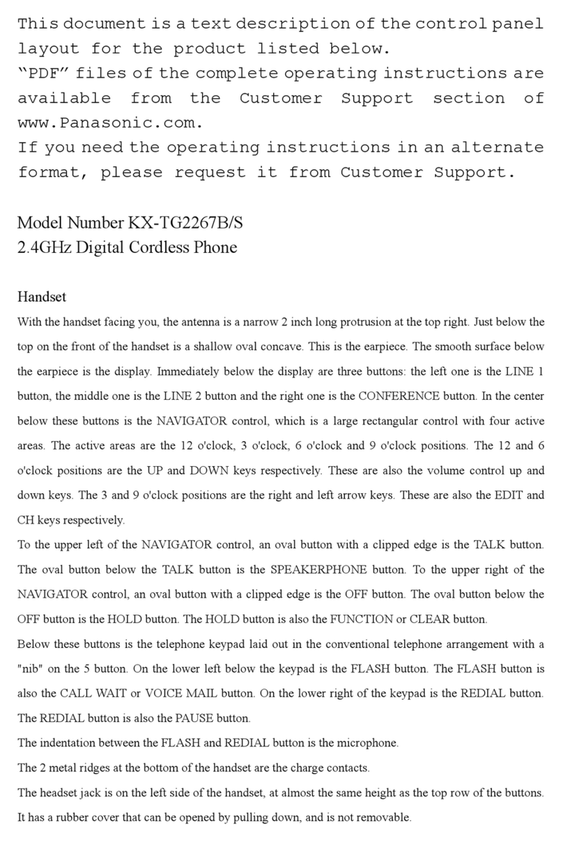 Panasonic KX-TG2267B - GigaRange - 2.4 GHz Digital Cordless... Operating and installation instructions