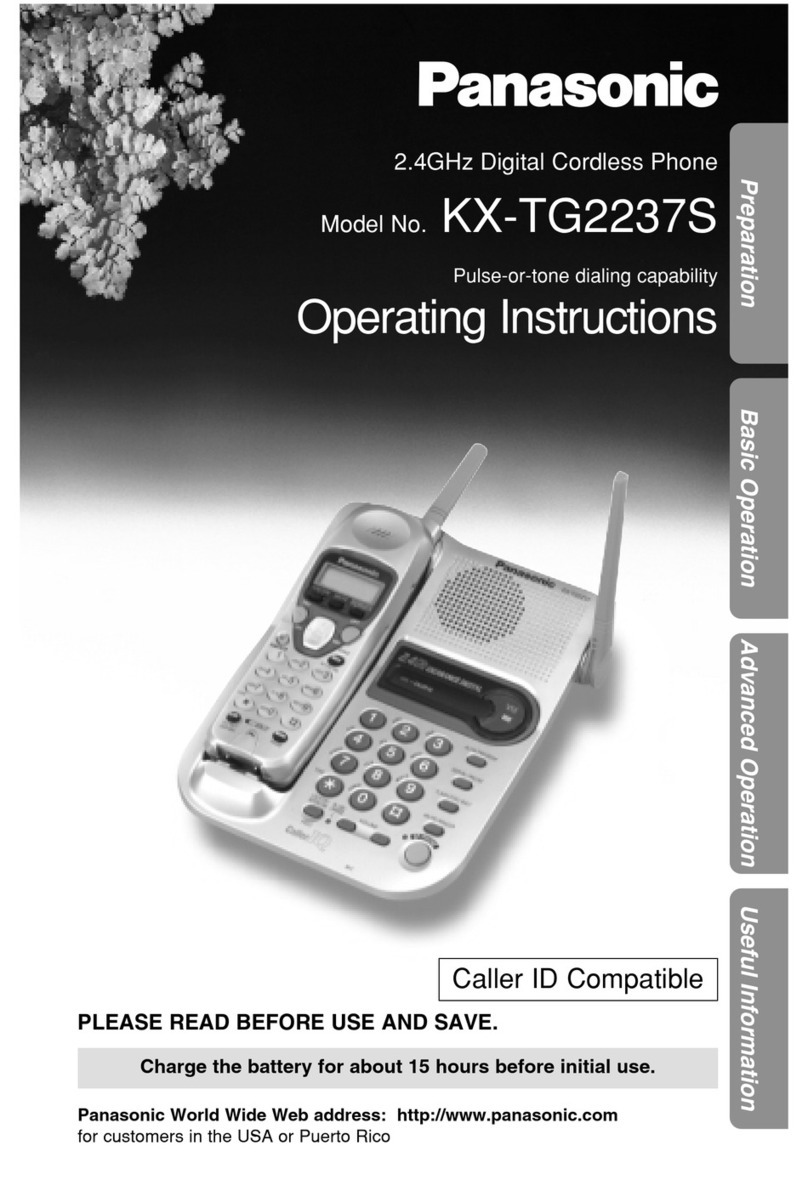 Panasonic KX-TG2237S - 2.4 GHz Digital Cordless... User manual