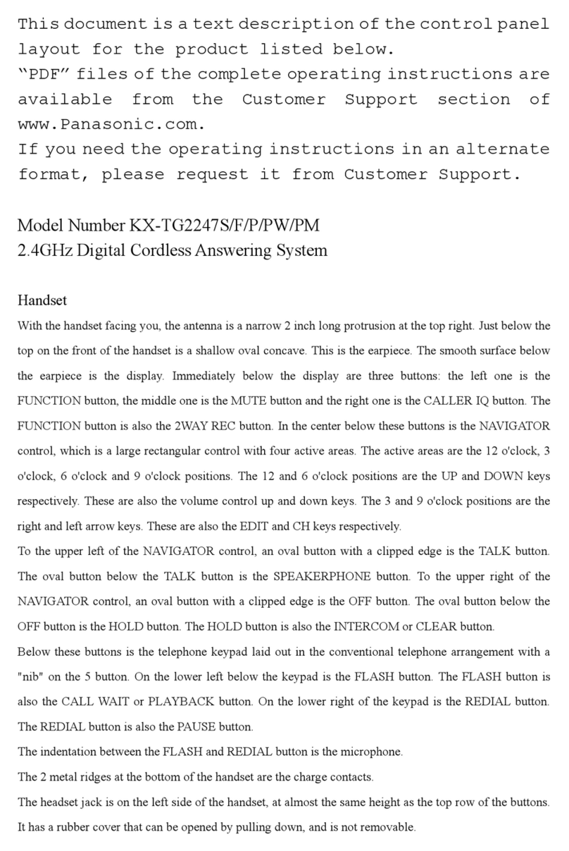 Panasonic KX-TG2247S operating instructions