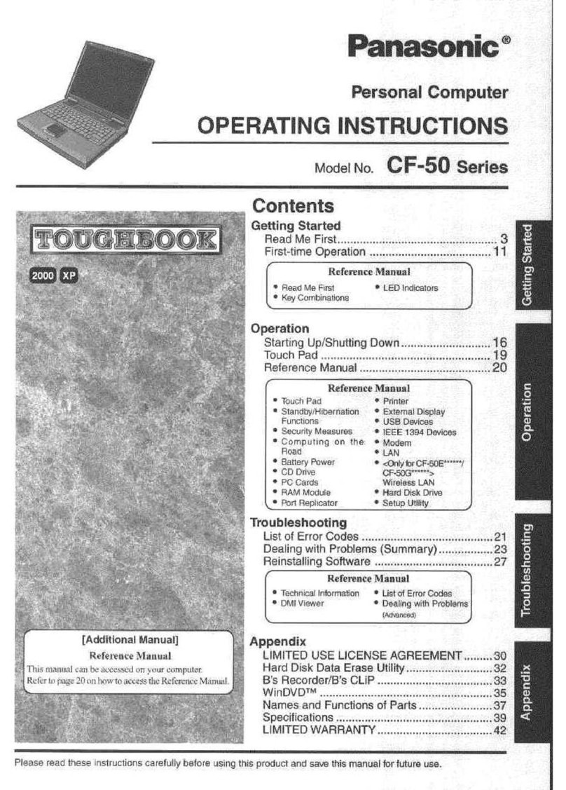 Panasonic Toughbook CF-50AAKHUDM User manual
