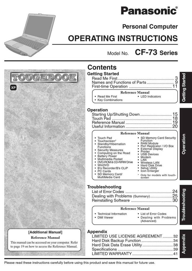 Panasonic Toughbook CF-73NCQTSKM operating instructions Panasonic Toughbook CF-73NCQTSKM operating instructions