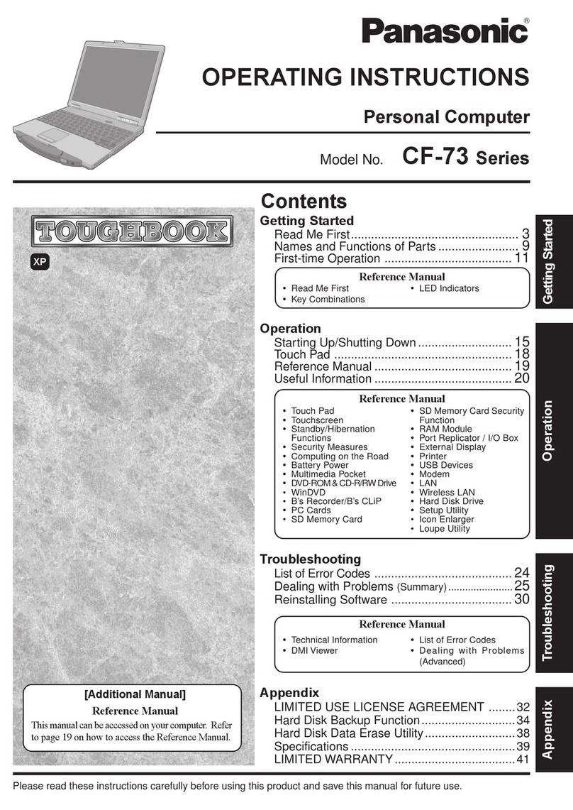 Panasonic Toughbook CF-73SCVTSBM operating instructions