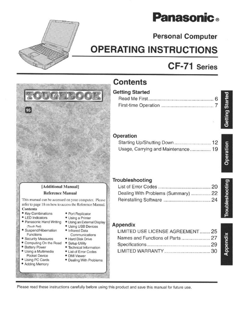 Panasonic Toughbook CF-71GYAGBAM User manual