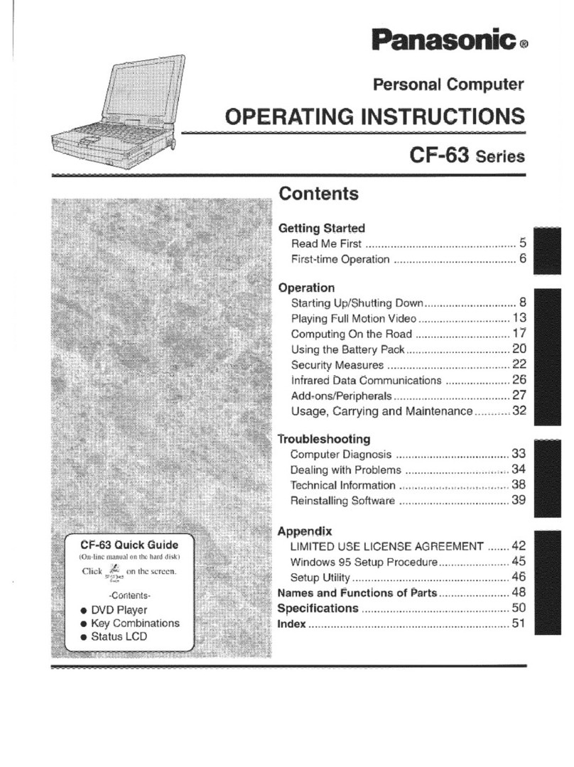 Panasonic Toughbook CF-63LYJ8AAM User manual