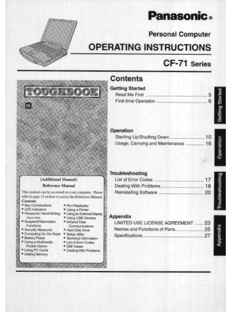 Panasonic Toughbook CF-71DJ48AAM User manual