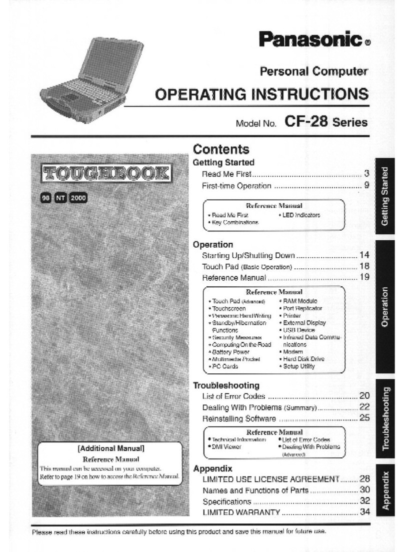 Panasonic Toughbook CF-28MCFAZEM User manual