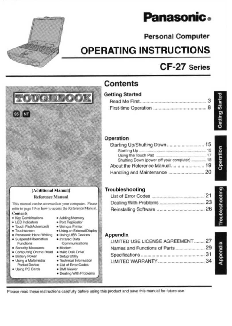 Panasonic Toughbook CF-27FCCKFAM User manual Panasonic Toughbook CF-27FCCKFAM User manual