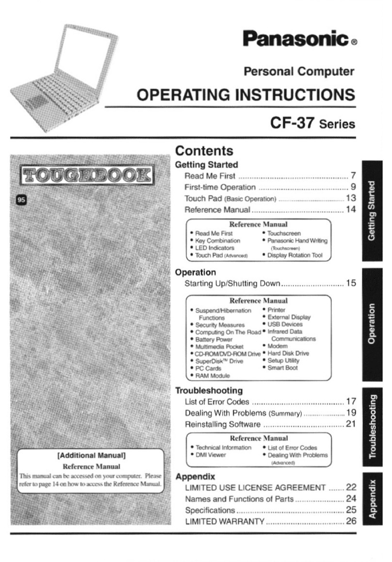 Panasonic Toughbook CF-37VB62AAM User manual