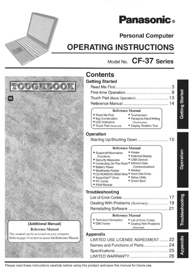 Panasonic Toughbook CF-37LB82BAM User manual