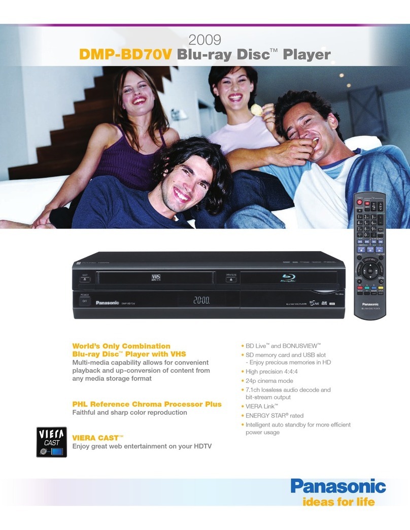 Panasonic DMP-BD70V - Blu-ray Disc/VHS Multimedia... Specifications