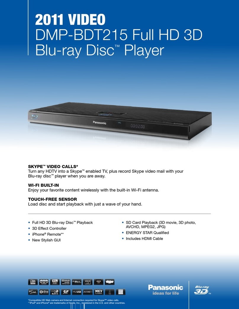 Panasonic DMP-BDT215 User manual