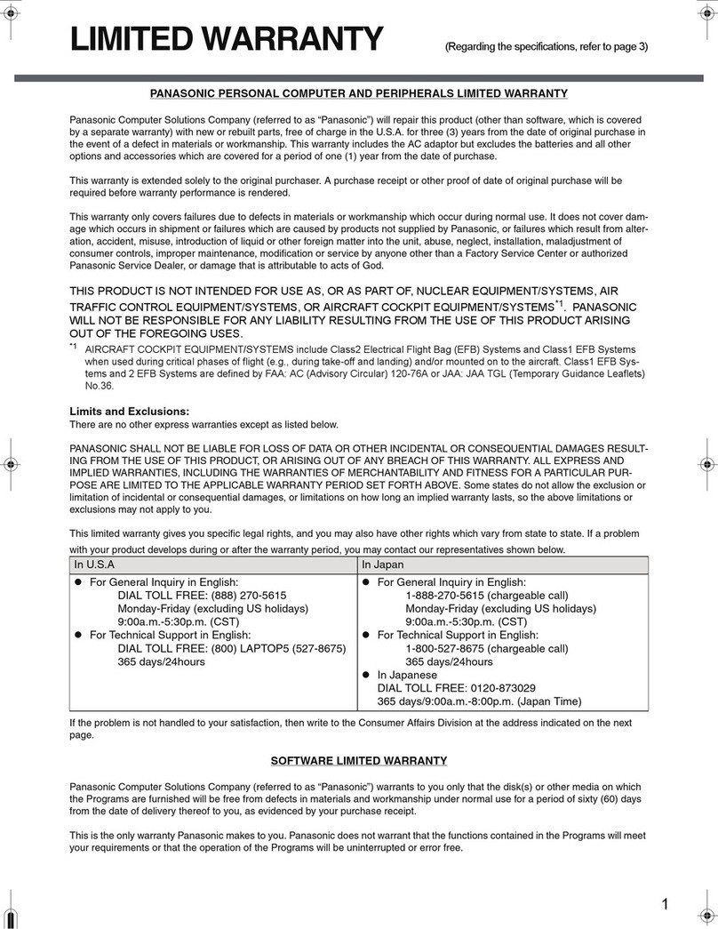 Panasonic Toughbook CF-Y5LWEZZBM Specifications