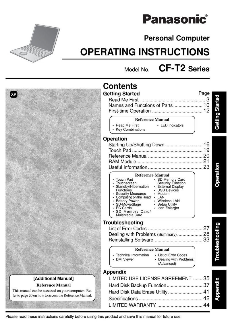 Panasonic Toughbook CF-T2DWATZKM operating instructions