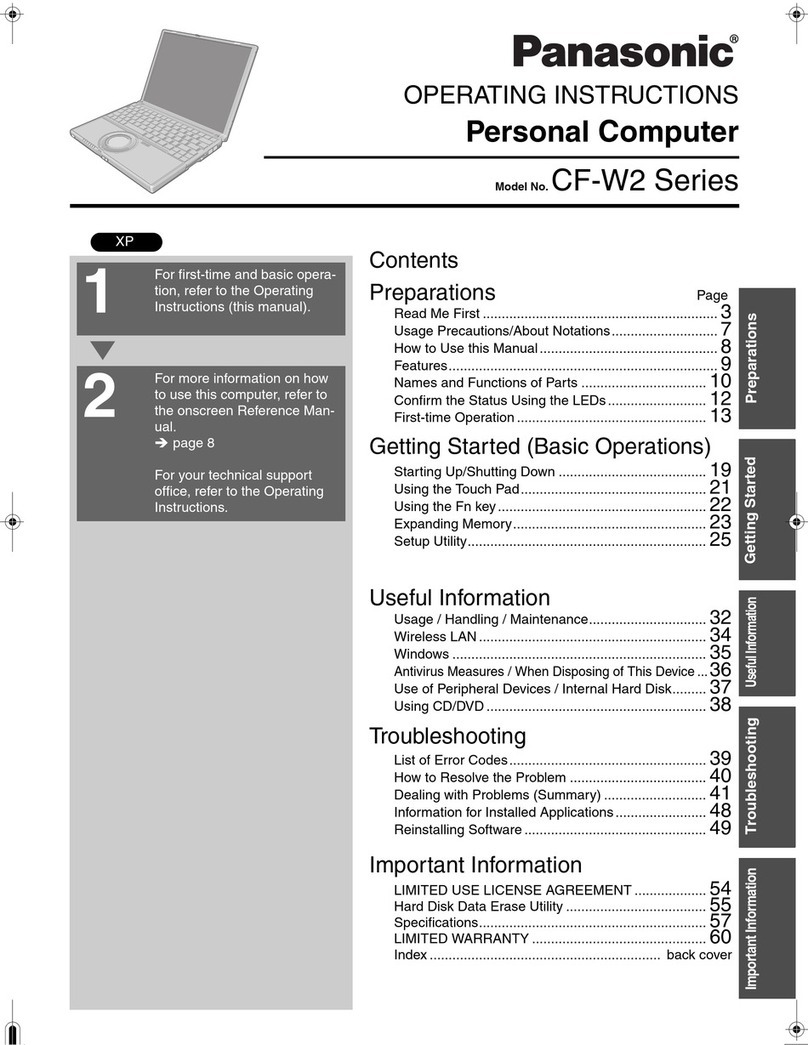Panasonic Toughbook CF-W2DWADZBM User manual Panasonic Toughbook CF-W2DWADZBM User manual