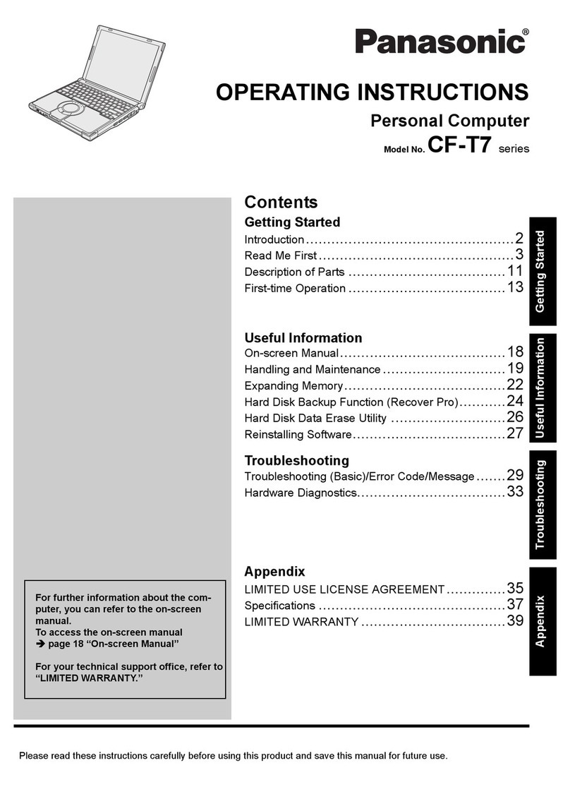 Panasonic Toughbook CF-T7BWATAAM operating instructions