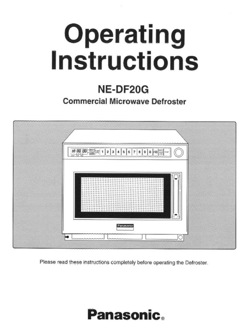 Panasonic NEDF20G - COMMERCIAL MICROVEN operating instructions