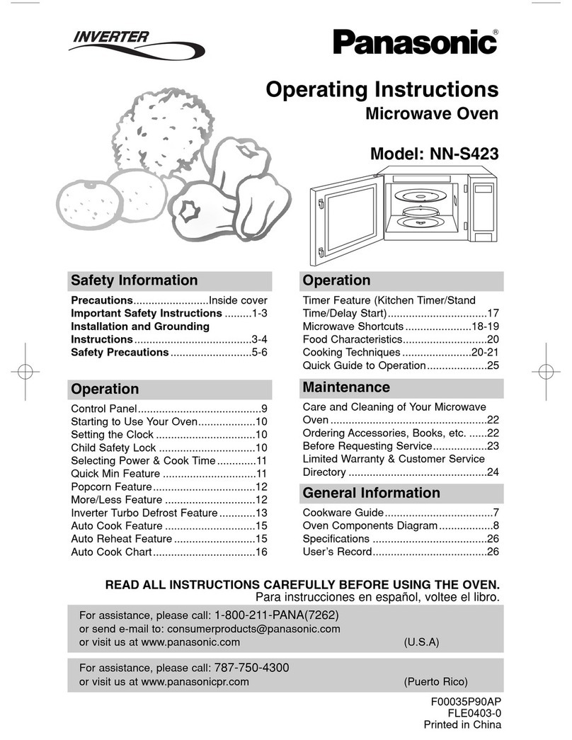 Panasonic NN-S423 operating instructions