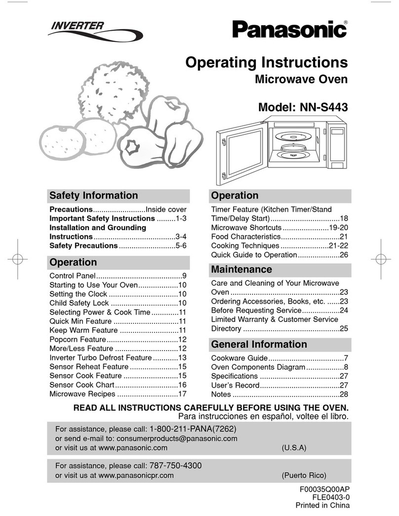Panasonic NN-S443 operating instructions