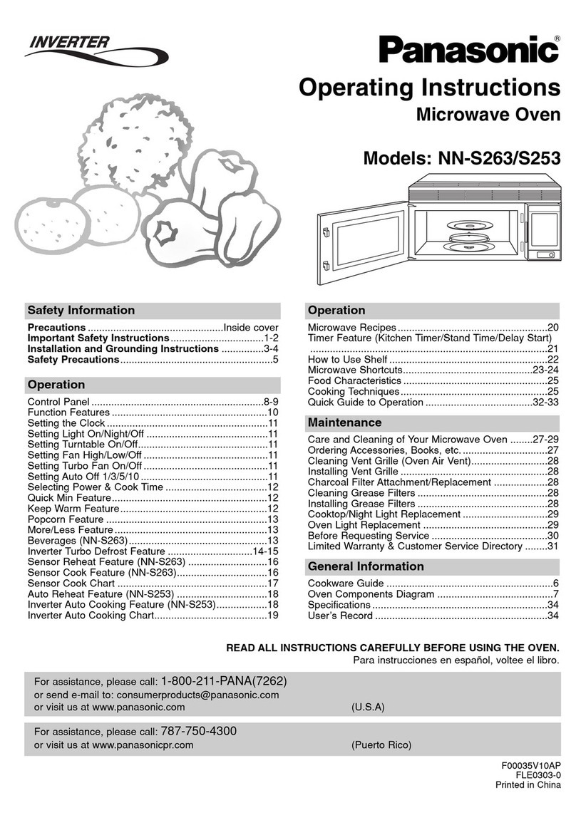 Panasonic NN-S253 operating instructions