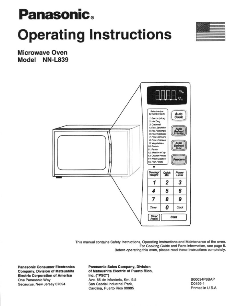 Panasonic NN-L839 operating instructions