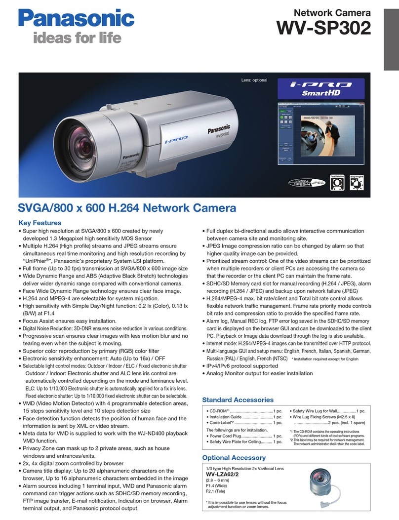 Panasonic i-Pro WV-SP302 Specifications
