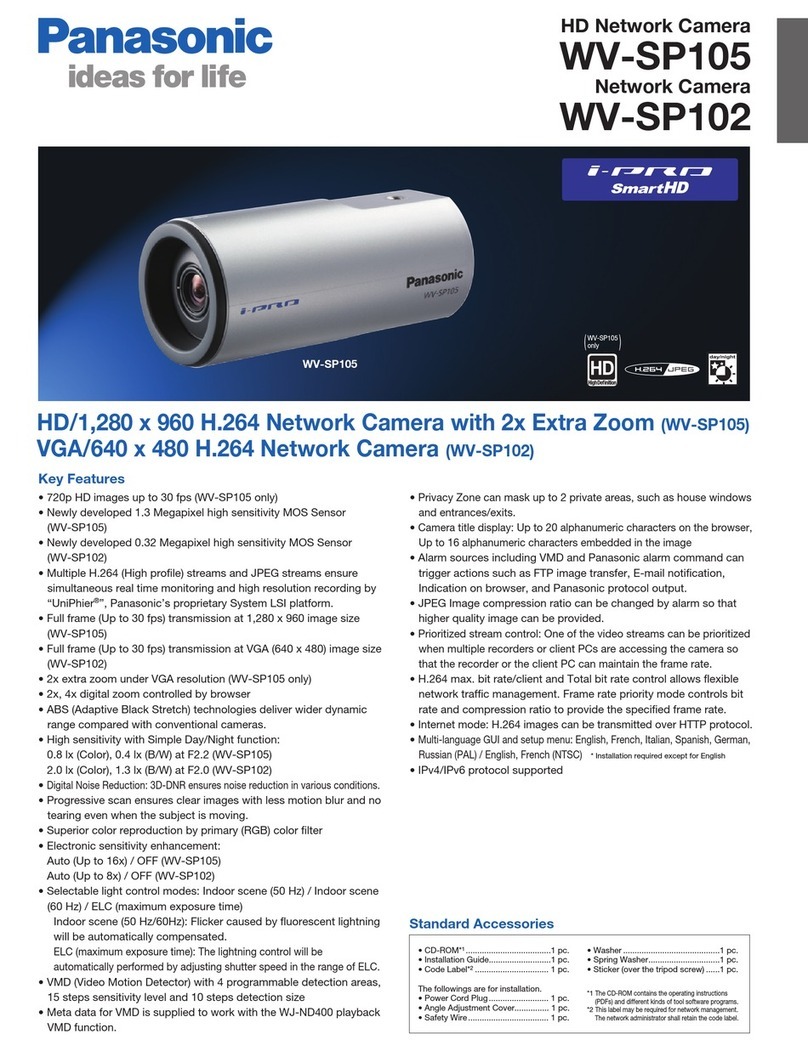 Panasonic i-Pro WV-SP102 User manual Panasonic i-Pro WV-SP102 User manual