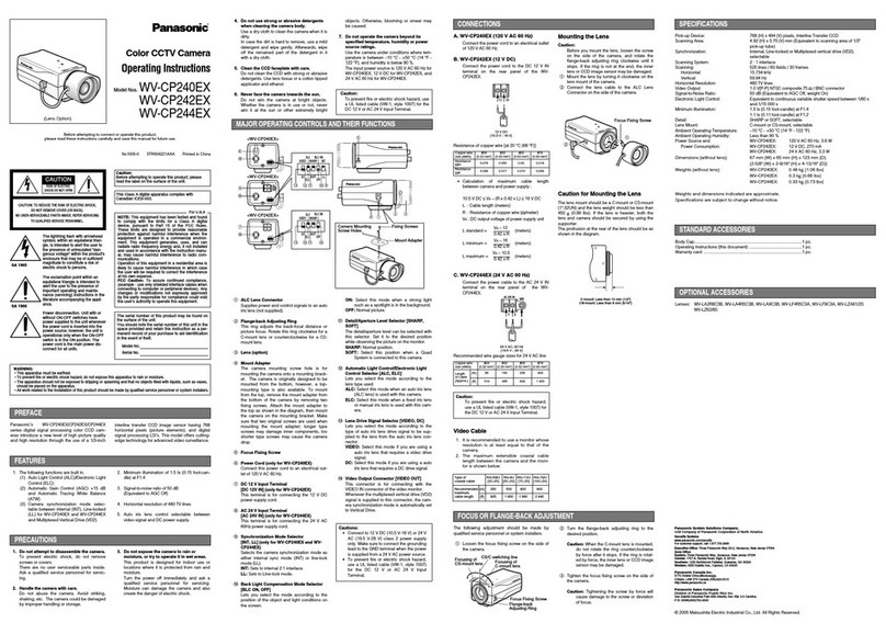 Panasonic WV-CP240EX User manual