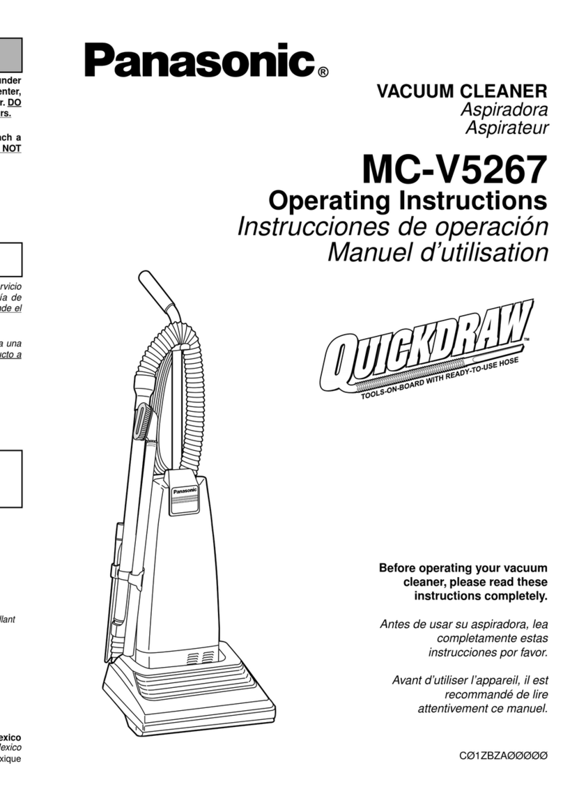 Panasonic MCV5267 - UPRIGHT VACUUM User manual