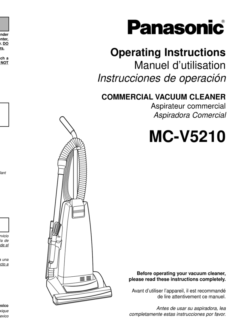 Panasonic MCV5210 - COMMERCIAL VACUUM operating instructions