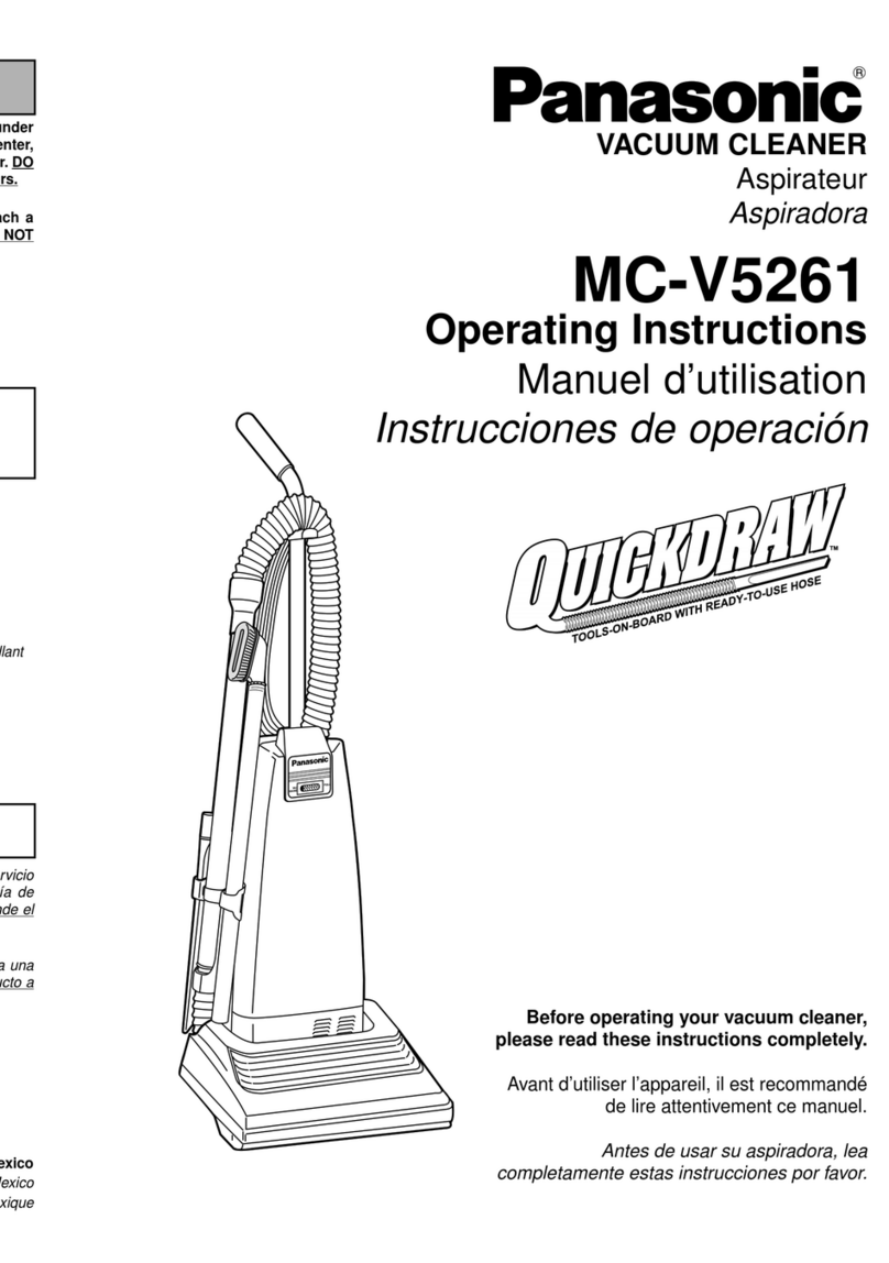 Panasonic MCV5261 - UPRIGHT VACUUM PLAT User manual Panasonic MCV5261 - UPRIGHT VACUUM PLAT User manual