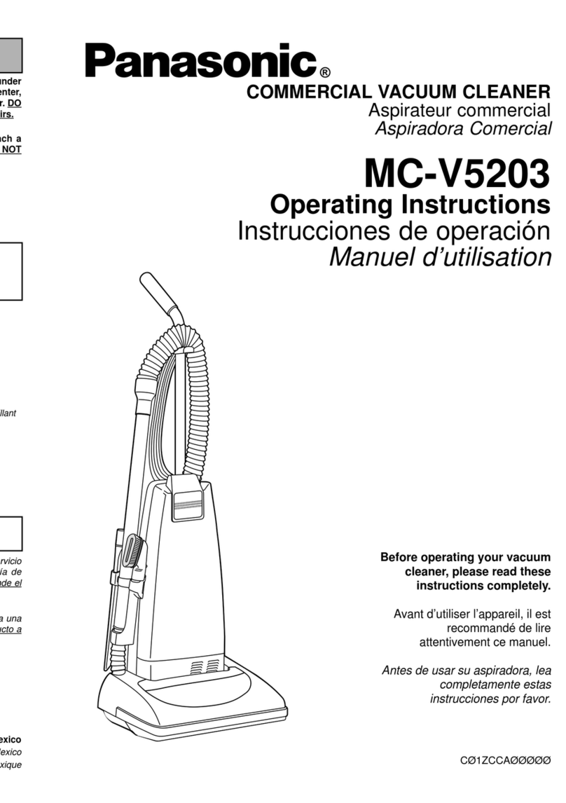 Panasonic MCV5203 - COMMERCIAL VACUUM User manual Panasonic MCV5203 - COMMERCIAL VACUUM User manual