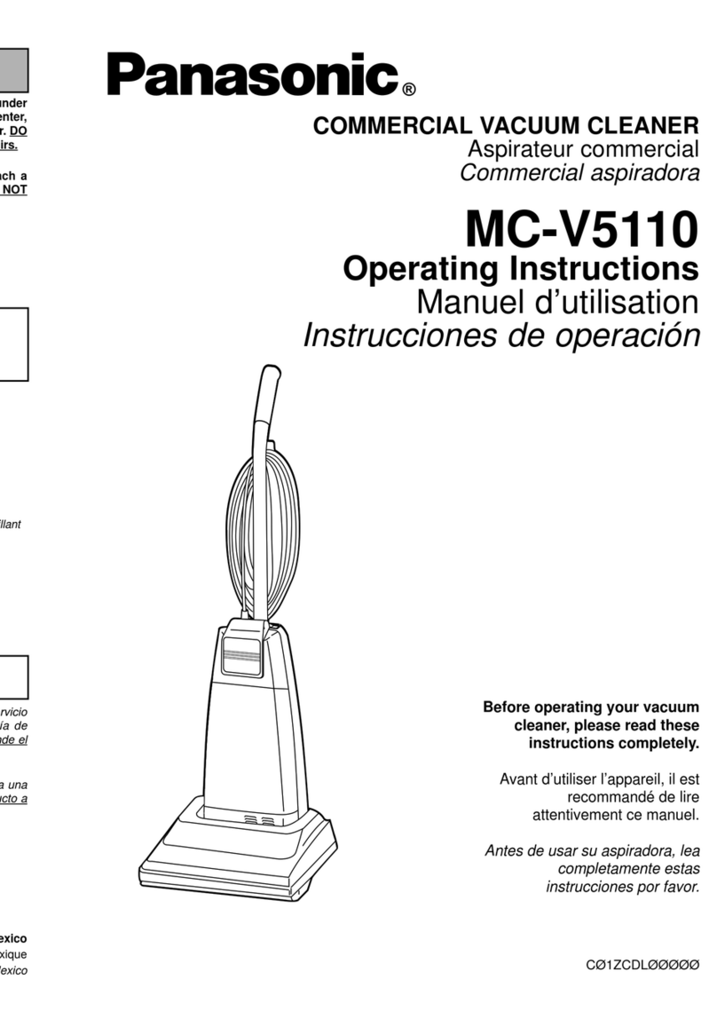 Panasonic MCV5110 - COMMERCIAL VACUUM User manual Panasonic MCV5110 - COMMERCIAL VACUUM User manual