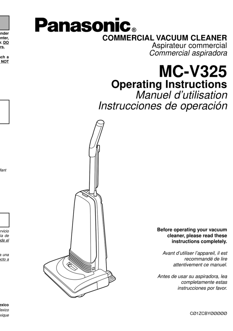 Panasonic MCV325 - COMMERCIAL VACUUM User manual Panasonic MCV325 - COMMERCIAL VACUUM User manual