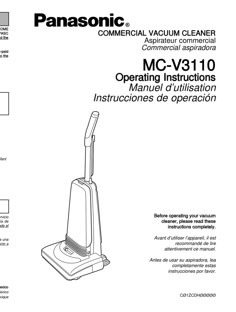 Panasonic MCV3110 - COMMERCIAL VACUUM operating instructions