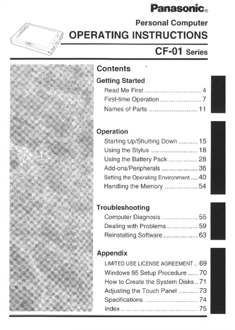 Panasonic CF01XSDAPM - HAND HELD COMPUTER operating instructions
