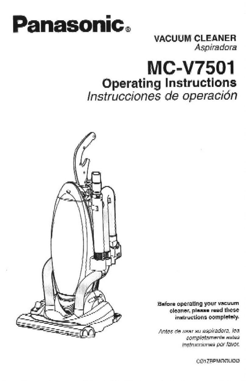 Panasonic MCV7501 - UPRIGHT VACUUM operating instructions