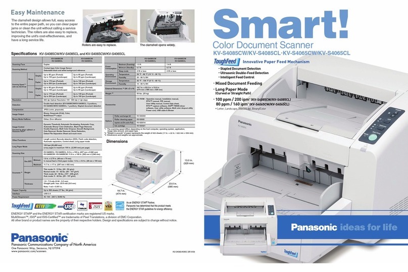 Panasonic KV-S4065CL - Sf Clr Duplex 65PPM USB 2.0 Lgl 300PG... User manual Panasonic KV-S4065CL - Sf Clr Duplex 65PPM USB 2.0 Lgl 300PG... User manual