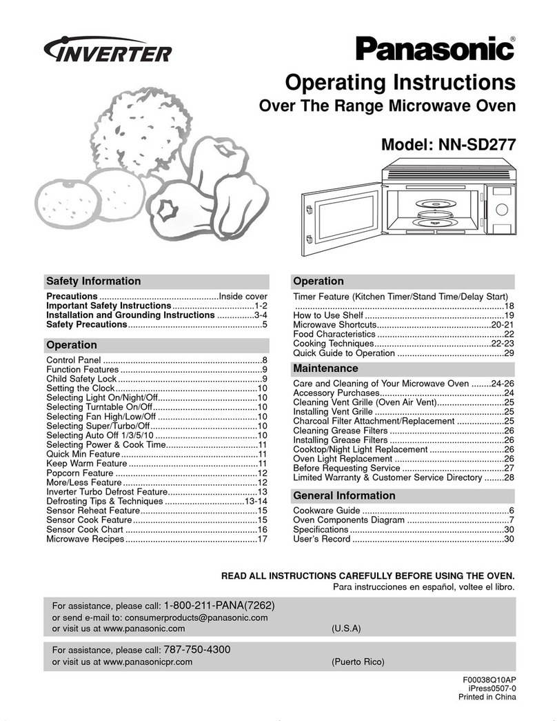 Panasonic NN-SD277 operating instructions