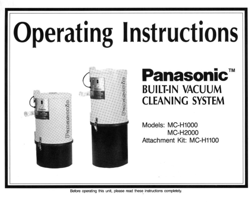 Panasonic MCH1000 - BUILT-IN VACUUM SYS operating instructions