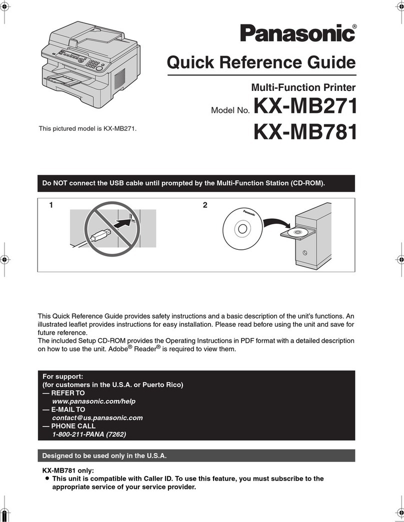 Panasonic KXMB271 - B/W Laser - All-in-One User manual