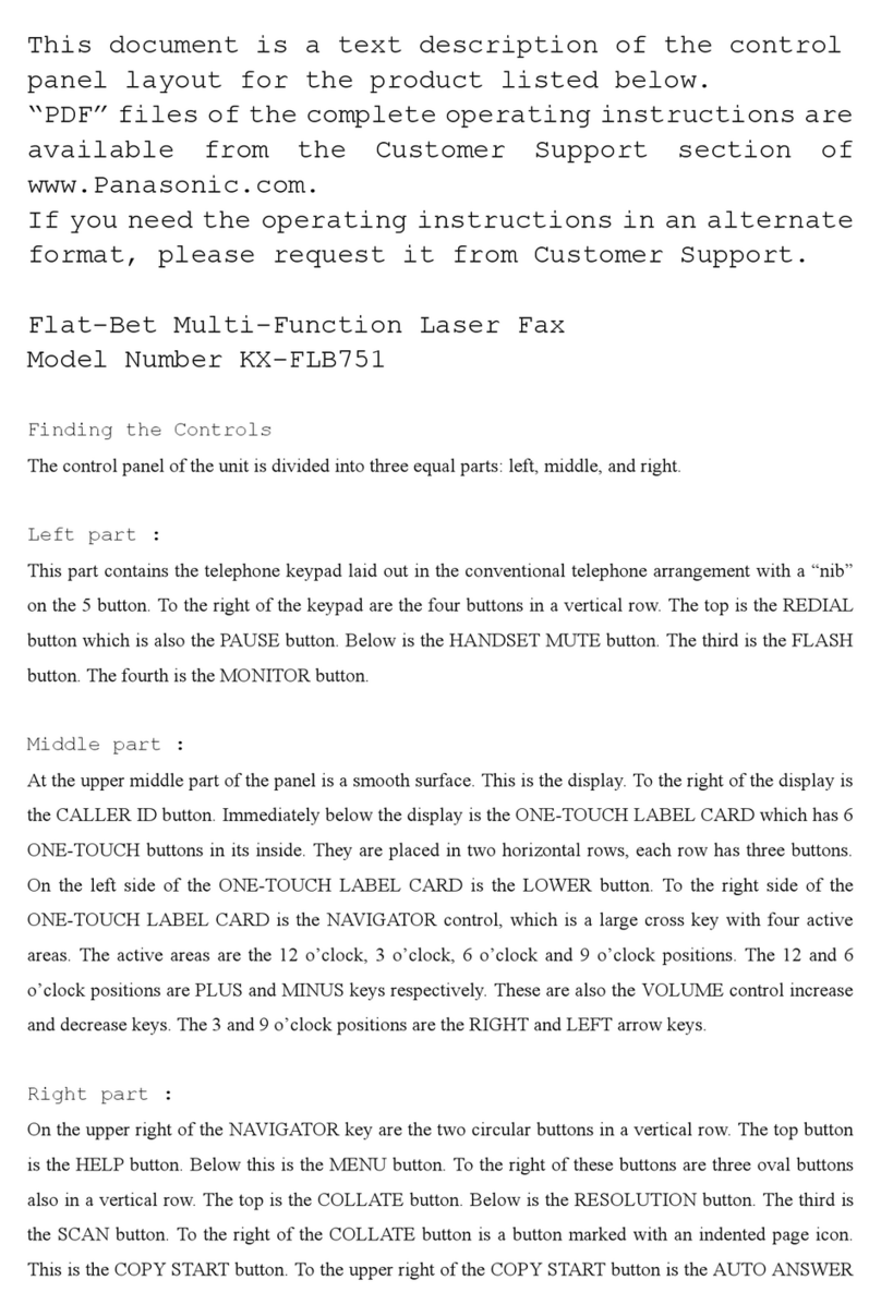 Panasonic KX-FLB751 Quick setup guide