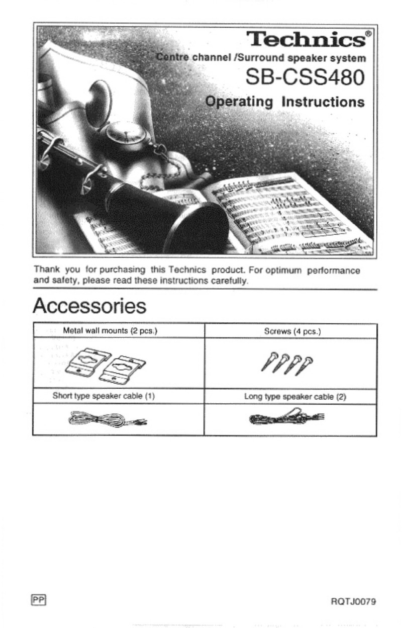 Technics SB-CSS480 User manual Technics SB-CSS480 User manual