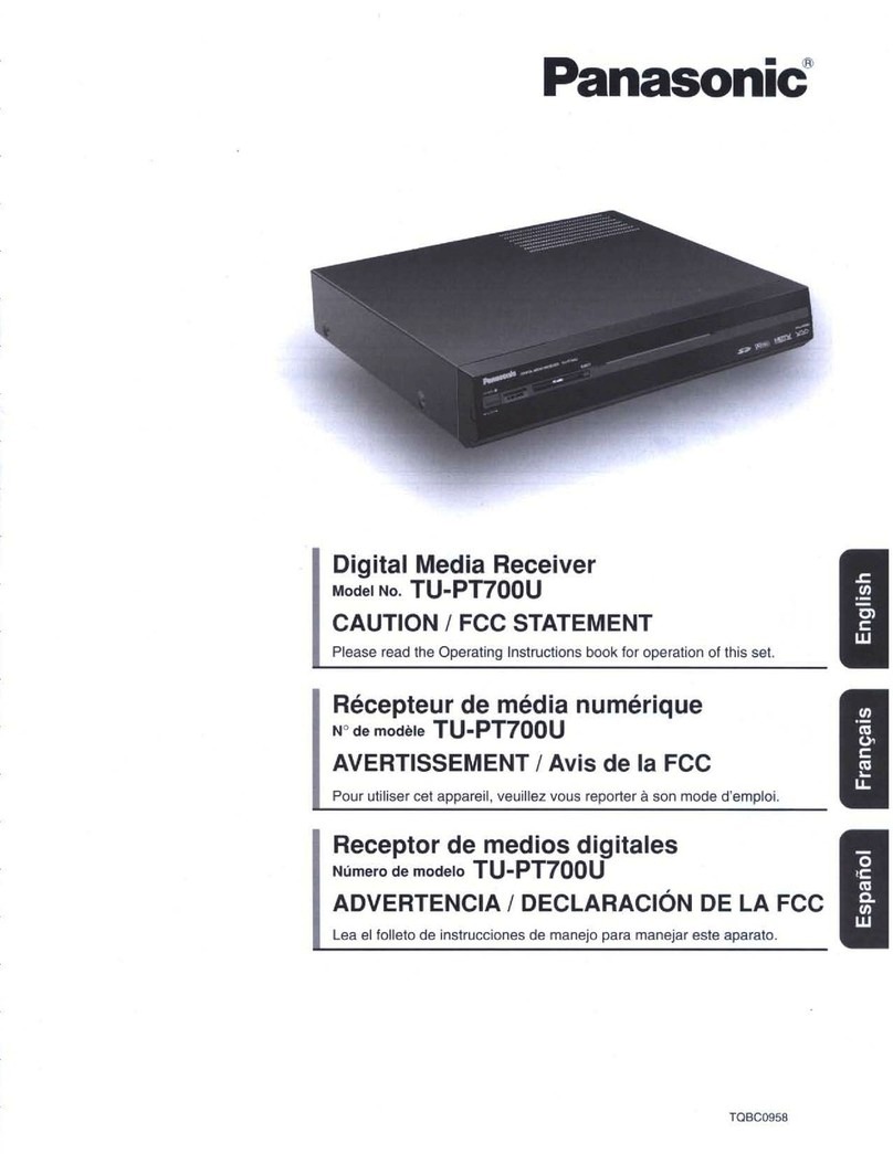Panasonic TU-PT700U Installation instructions