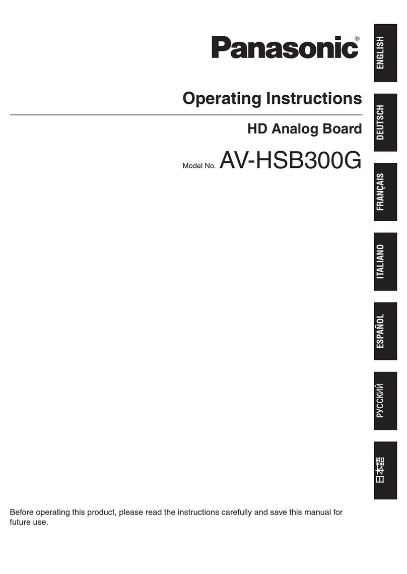 Panasonic AVHSB300G - HD ANALOG BOARD User manual
