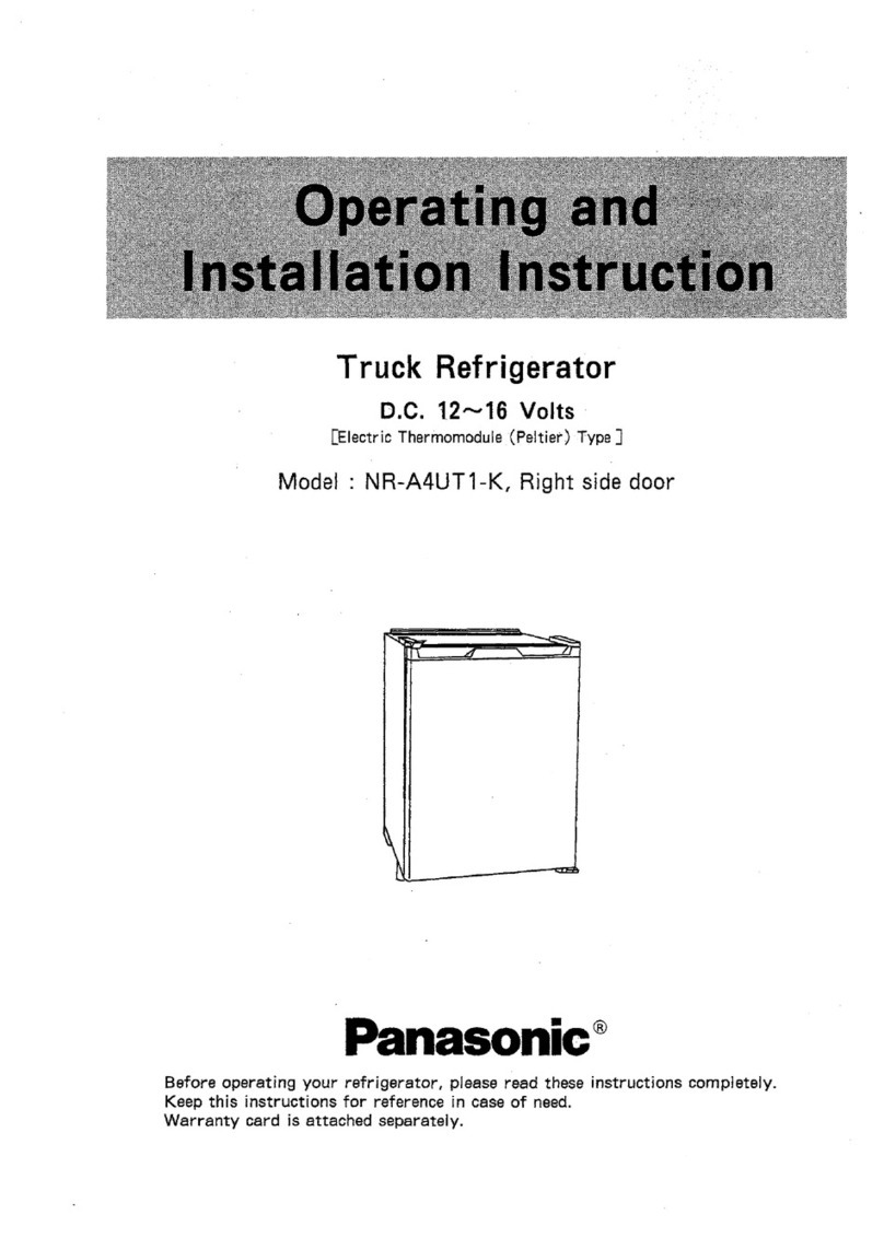 Panasonic NRA4UT1K - TRUCK REFRIGERATOR Operating and installation instruction